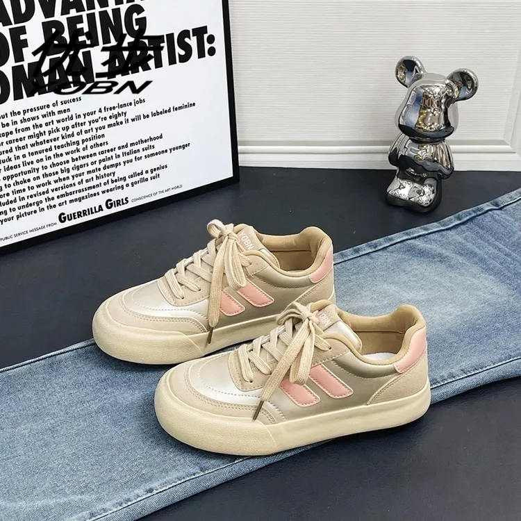 优步2025小众厚底德训鞋亮面休闲学生板鞋百塔系带小白鞋 H1231