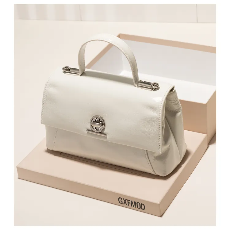 GXFMOD简约休闲牛皮包2025新款时尚潮流手提包洋气百搭斜挎包包女