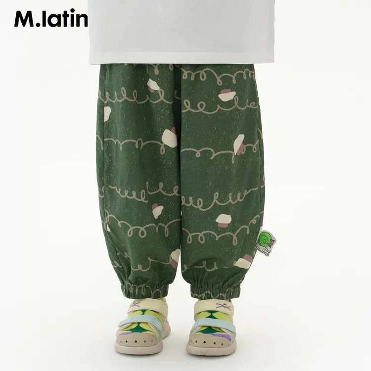 【轻风裤】马拉丁童装裤子25夏新款小童趣味印花舒适针织长裤