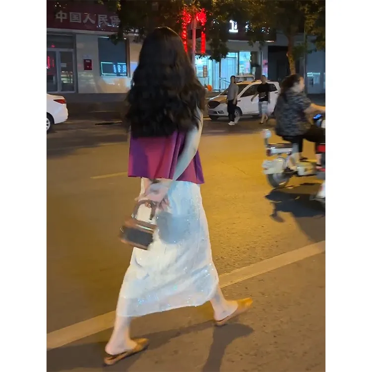 夏天搭配一整套气质盐系炸街玫红色无袖两件套装裙2025新款女夏季