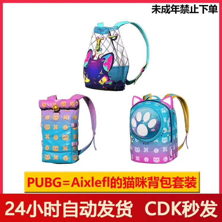 PUBG绝地求生小叮当电玩猫咪背包XDD联名皮肤CDK【未成年禁止购买】