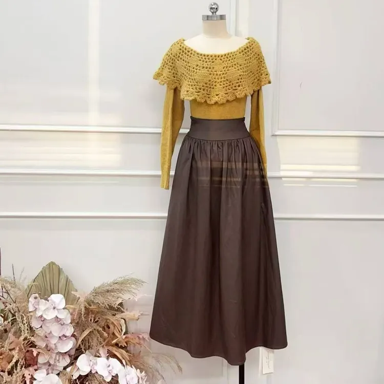 小八定制【蒲公英】25秋冬新款保暖针织气质上衣+半裙 00246  BQJ