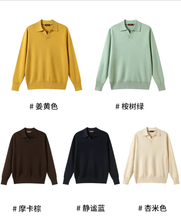 L*P方向！高端货！老钱穿搭！秋冬男士保暖马球领休闲套头羊毛衫毛衣