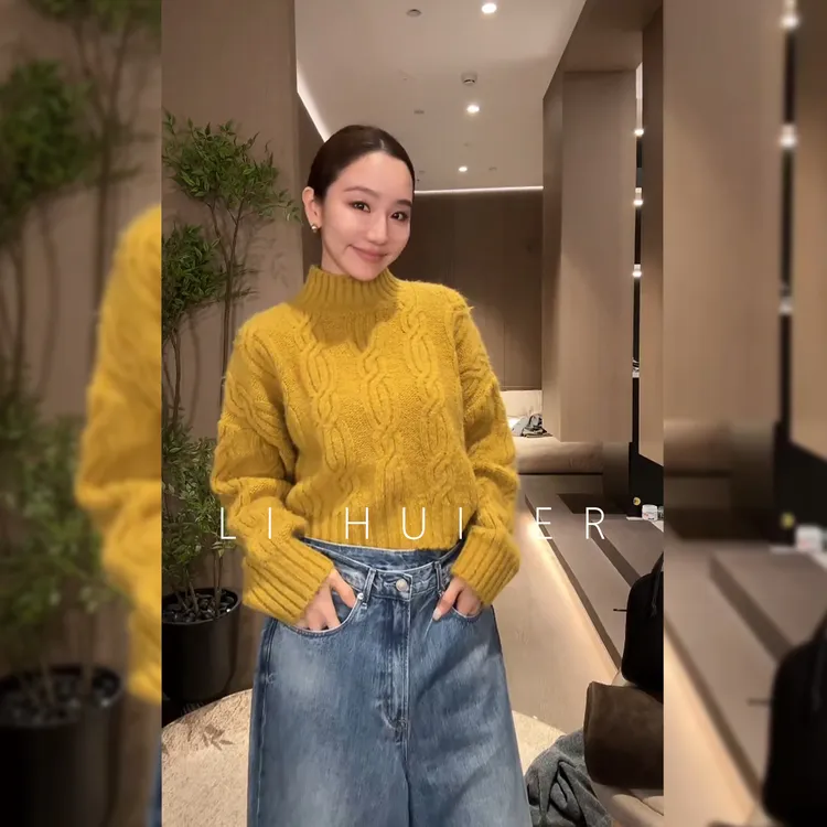 LiHuiEr李慧儿【风间缱绻】冬季气质潮流舒适针织衫上衣LL0251268