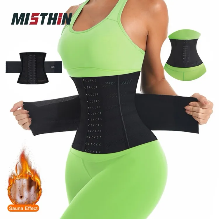 MISTHIN双层加压束腰收腹束腰女士运动束腰带美体塑腰带弹力显瘦