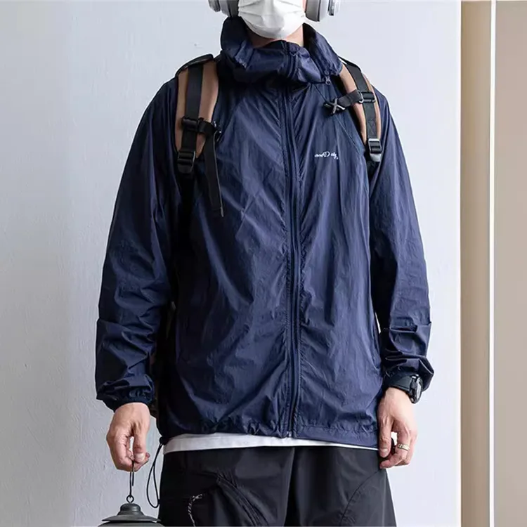 夏季新款防晒衣男连帽夹克防紫外线薄款透气防晒服户外登山外套潮