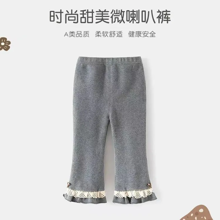 女童裤子秋装2025新款打底休闲外穿长裤女宝宝百搭打底喇叭裤春秋