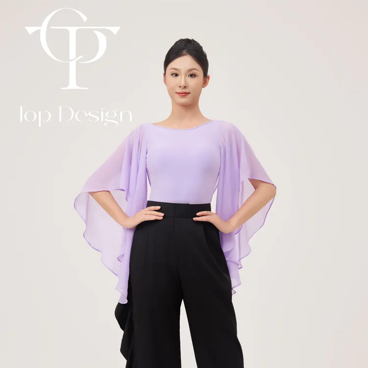 TOP Design【蝴蝶絮语】摩登舞服短袖连体上衣