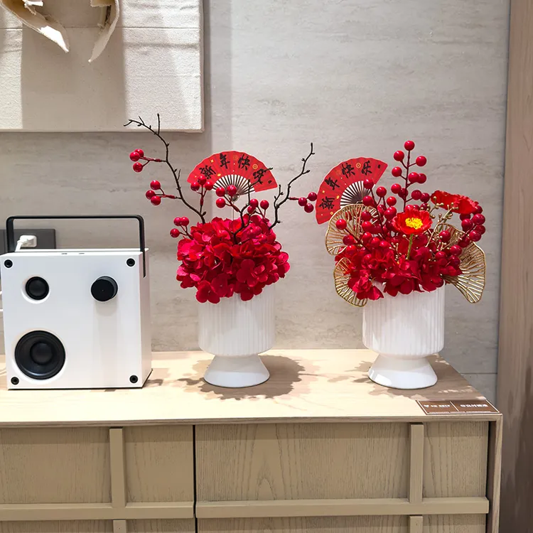 乔迁开业新年礼品花艺仿真绣球发财果电视柜玄关装饰摆件招财进宝