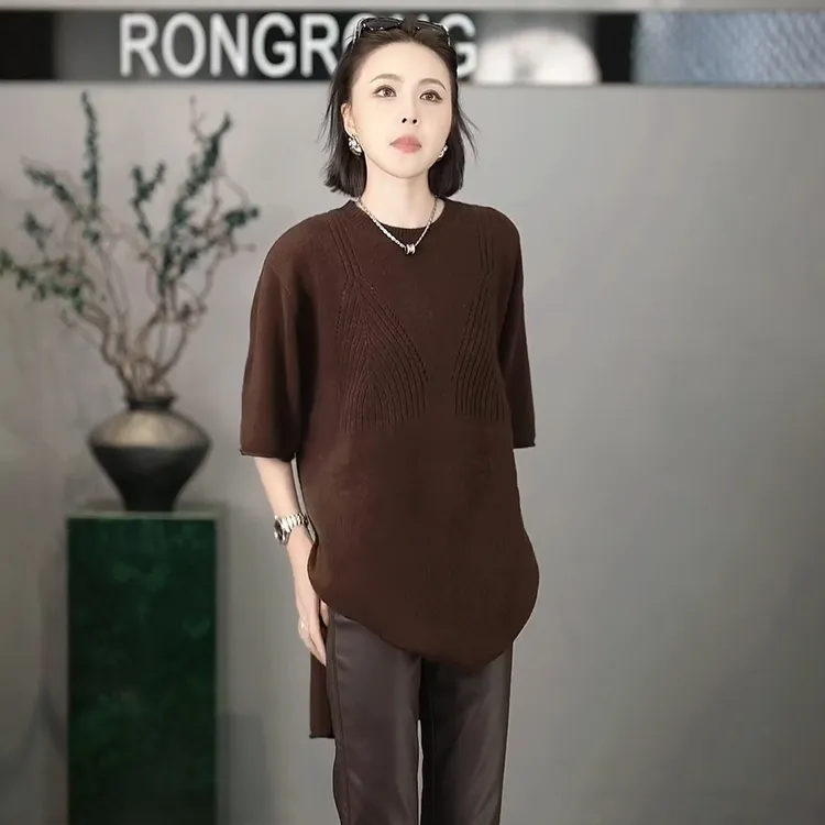溶溶【慕斯山茶】RONGRONG 100绵羊毛慵懒老钱风羊毛衫268-82509