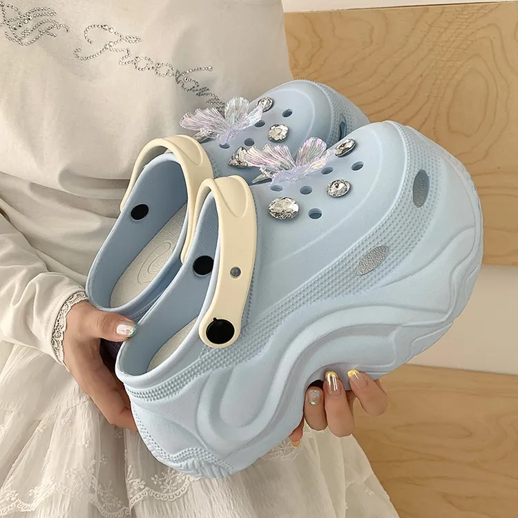 主婚纱神器新娘鞋厚底洞洞鞋10cm不累矮子乐增高小个子结婚拖鞋女