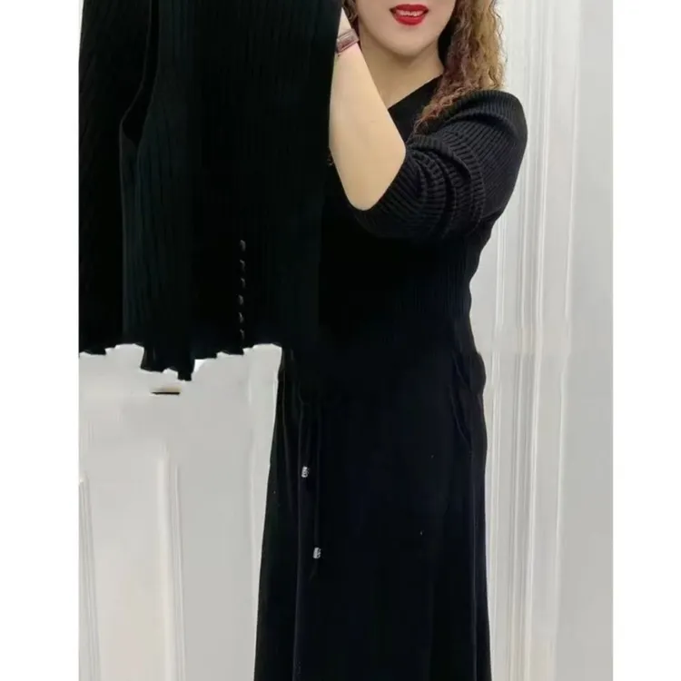 时尚洋气宽松显瘦休闲马甲搭打底连衣裙女装02