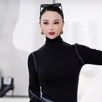 【RZ】天丝羊毛撞线设计款打底衫