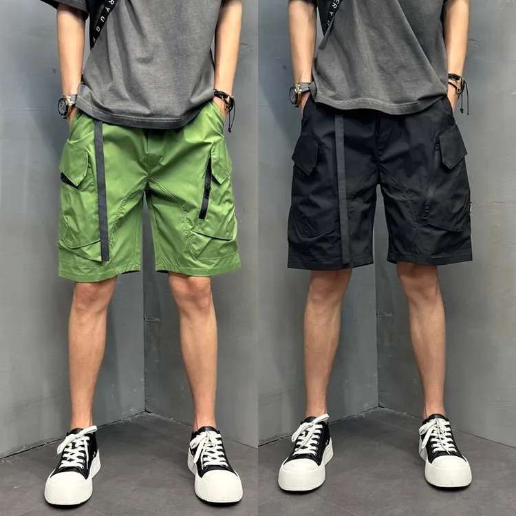 痞帅百搭休闲裤大口袋宽松工装短裤2025户外沙滩裤舒服大气五分裤