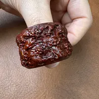紫檀木九龙扳指文玩男士雕刻盘玩把件