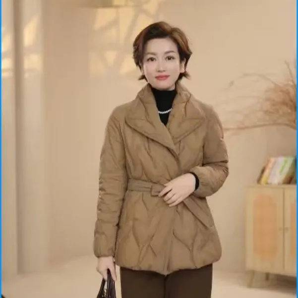 Childe Yao【从“绒”过冬】休闲气质腰带翻领立领保暖鹅绒服 Y406031