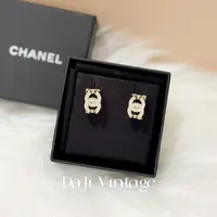 大吉中古/Chanel香奈儿金色双cU型耳钉