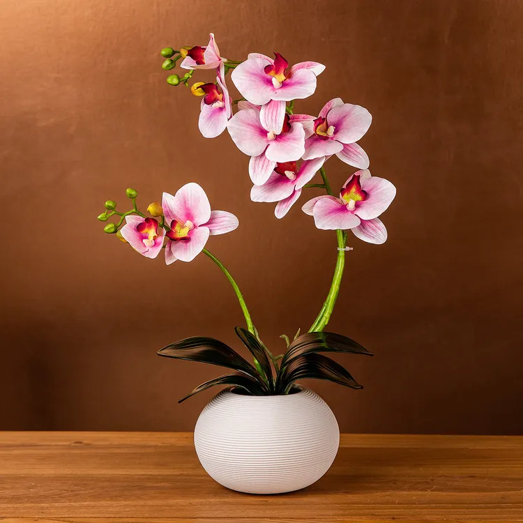 新中式高级感蝴蝶兰仿真花艺用于客厅餐桌玄关创意装饰假花摆件