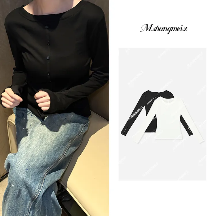 M.SHANGMEI.Z/沐熙【松弛有T】立体透气后背纽扣设计上衣X032205
