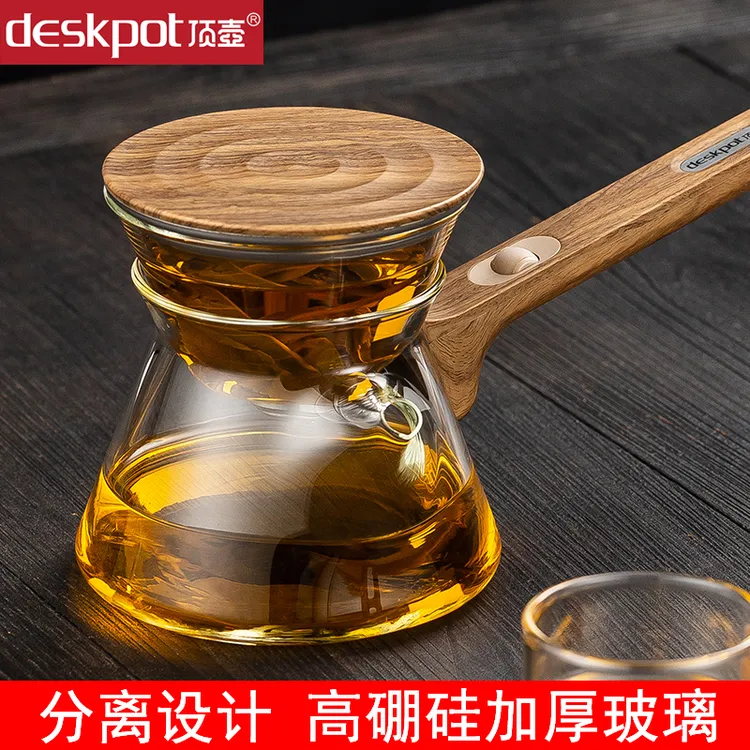 顶壶飘逸杯一键茶水分离泡茶壶无杆磁吸侧把飘逸壶高端办公泡茶杯