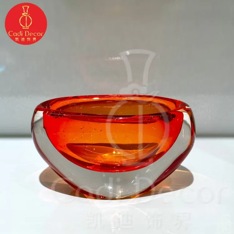 凯迪饰界 水晶琉璃(金元宝)意式极简现代轻奢玄关茶几收纳摆件