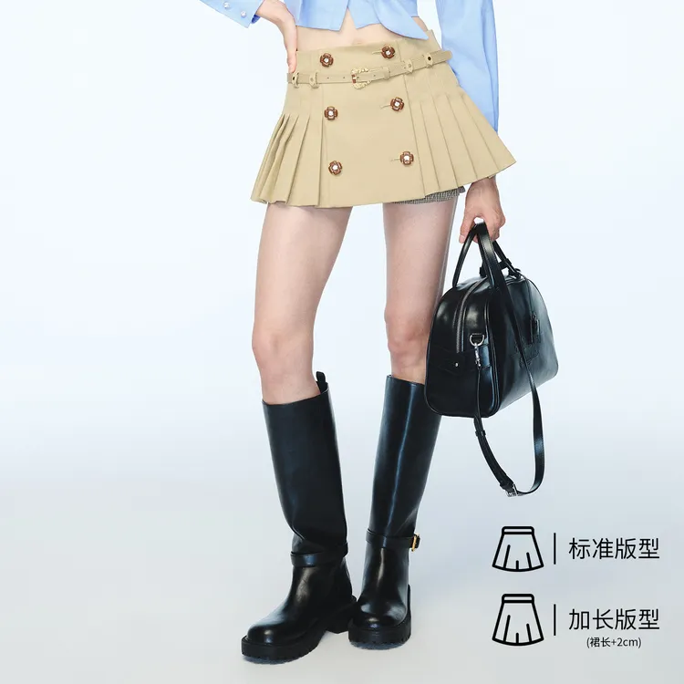 【杨超越同款】lefame拉飞姆2025秋季新款时尚百褶半裙女