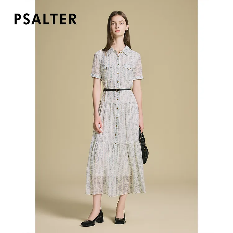 【一秒入夏】PSALTER诗篇老花LOGO桑蚕丝显瘦气质连衣裙2025夏季新
