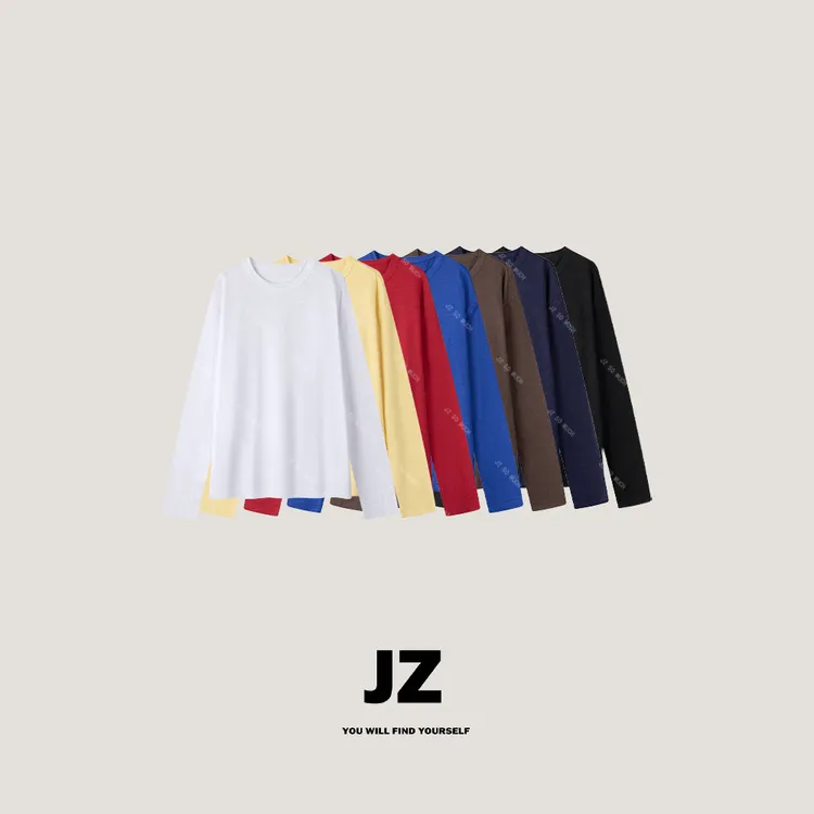 金子/JZ SO MUCH【竹】100%棉极简经典圆领长袖T恤上衣