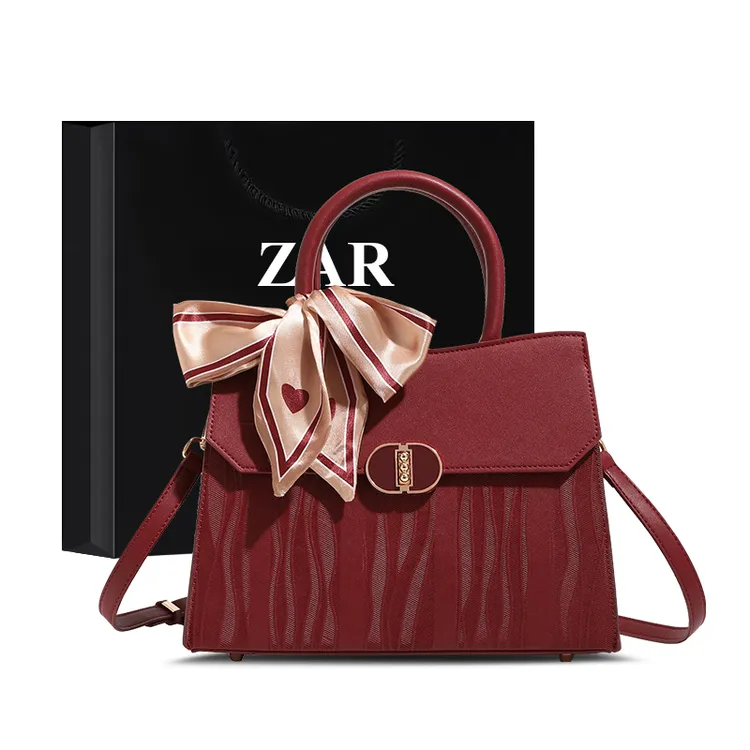 ZAR&RUILR/查瑞娜红色新娘结婚包包女高级感手提包大容量斜挎包