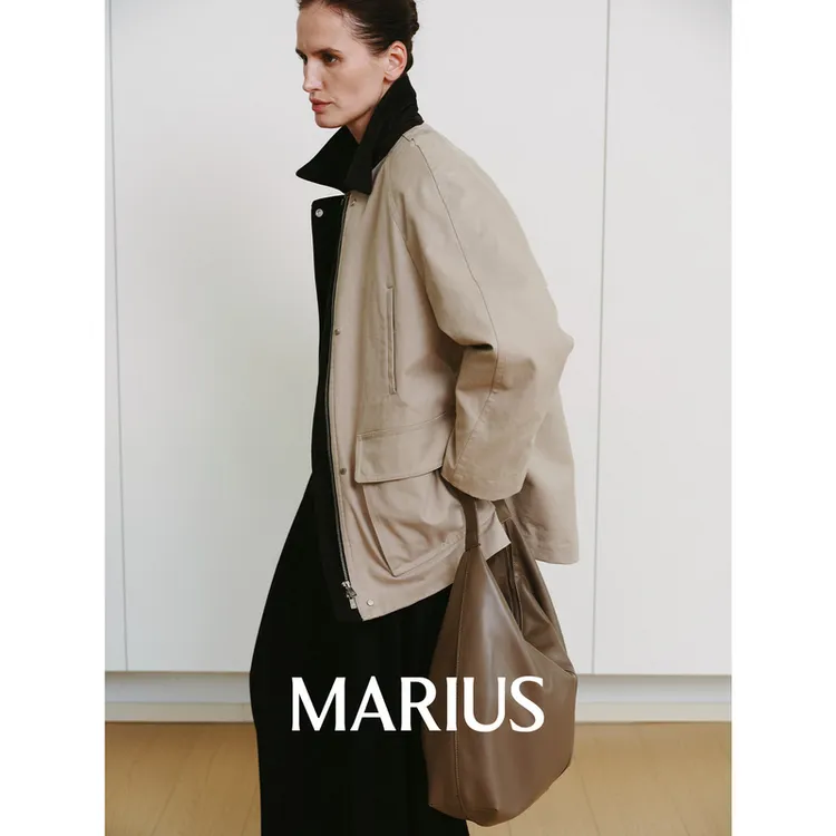 MARIUS"双面杰克"90白鹅绒灯芯绒拼接可拆卸猎装夹克羽绒服