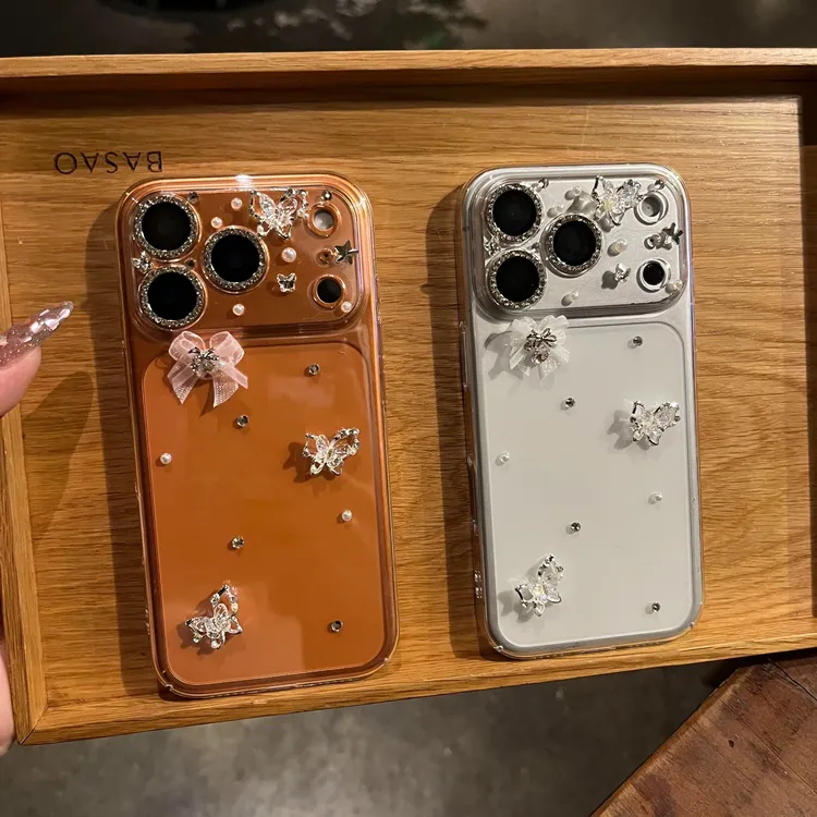 千金感幻彩蝴蝶iPhone17promax手机壳适用于苹果16高级感15轻奢风