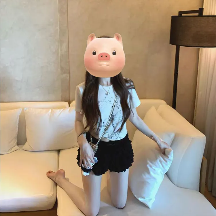 【氧气少女组】韩系时尚少女高级感显瘦收腰针织上衣配高腰短裤套装