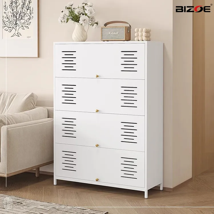 加厚钢制鞋柜通风透气入户玄关进门口落地多层防尘大容量收纳鞋柜