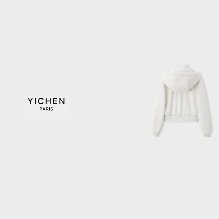 YC 珠光白 运动风毛毛短外套-5321