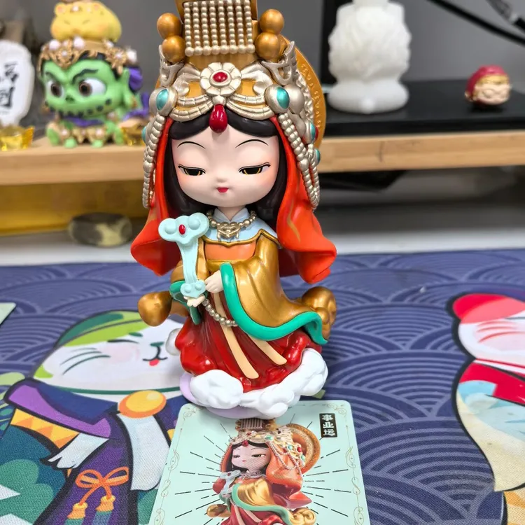 整套福福贴贴妈祖神像盲盒湄洲岛海神文创娘娘手办护身符圣杯摆件
