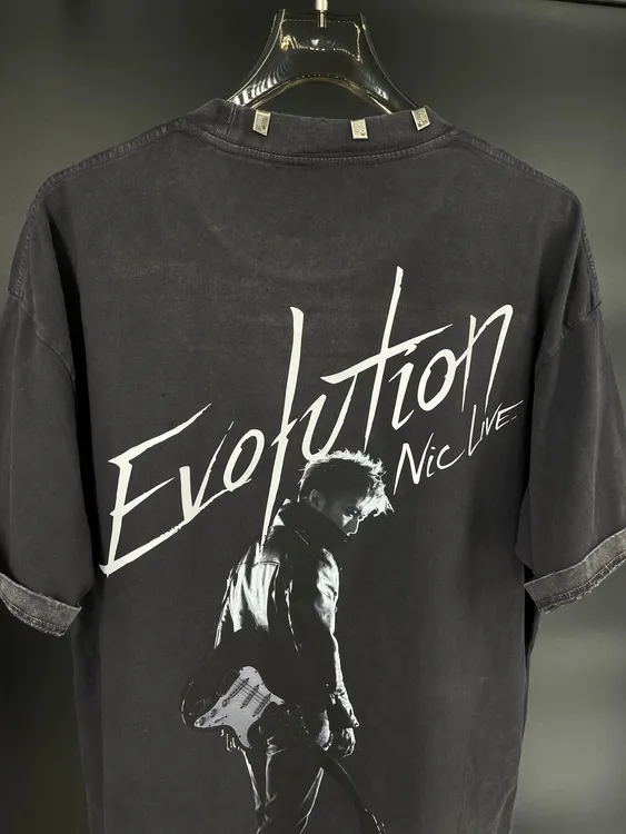 Evolution广州应援款2025进化演唱会短袖t恤洗水做旧磨破半袖上衣