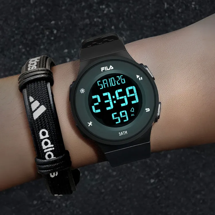FILA斐乐手表男士户外运动男款军训高中生中学生多功能防水电子表
