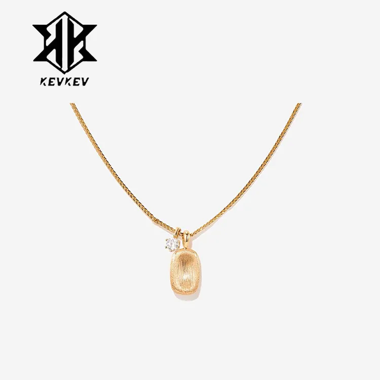 坠链均925银莫桑石 半岛铁盒拉丝方糖项链轻奢项链圣诞节送女友