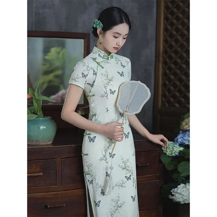 惊蝶梦 | 复古蝴蝶旗袍2025新款新中式改良年轻款文艺风日常少女