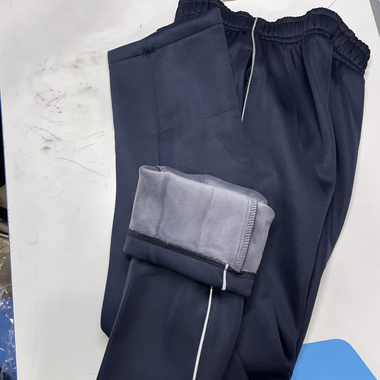 青州校服冬季加绒裤学生保暖裤一个细反光条藏青色校服裤保暖舒适