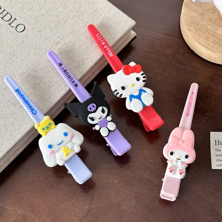 可爱格子鸭嘴夹甜美ins少女心刘海夹卡通百搭简约摆摊发饰