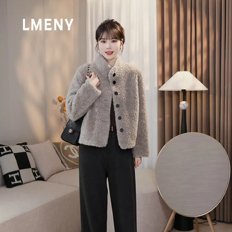 LMENY“暖洋咩咩”100绵羊毛！立领单排扣显瘦百搭全羊毛外套25DW008