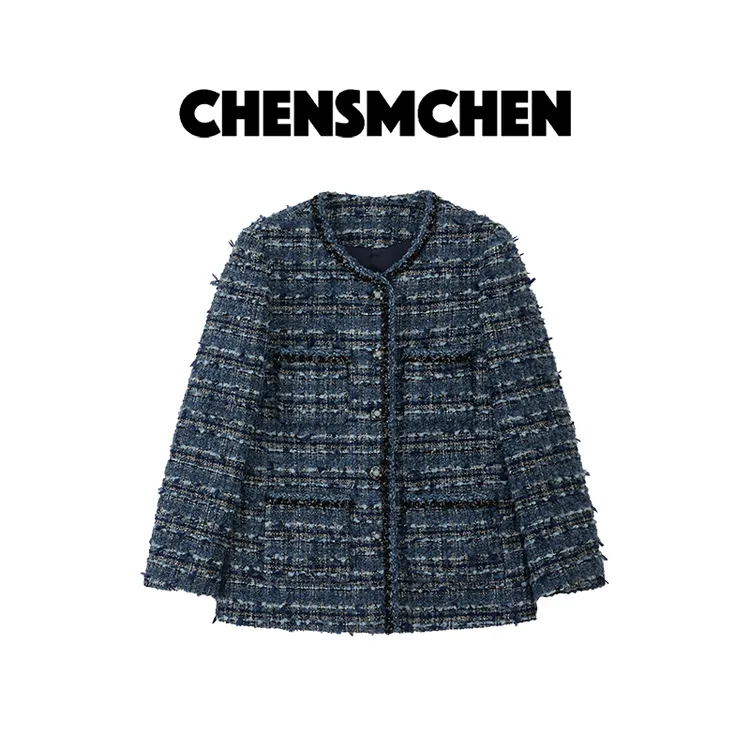 CHENSMCHEN 经典粗花呢编织小香外套女精致优雅气质上衣CSW8142WL