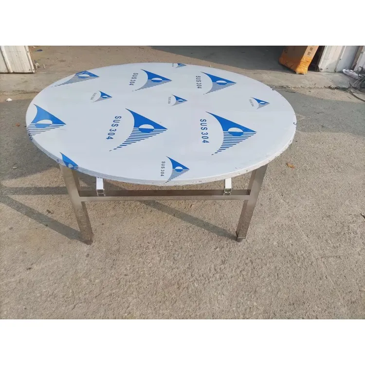 特厚不锈钢折叠圆桌户外烧烤酒席家用餐桌出租房餐厅吃饭圆台桌子