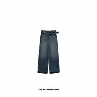 The pattern room | 松弛时髦精酵洗败色腰带牛仔裤