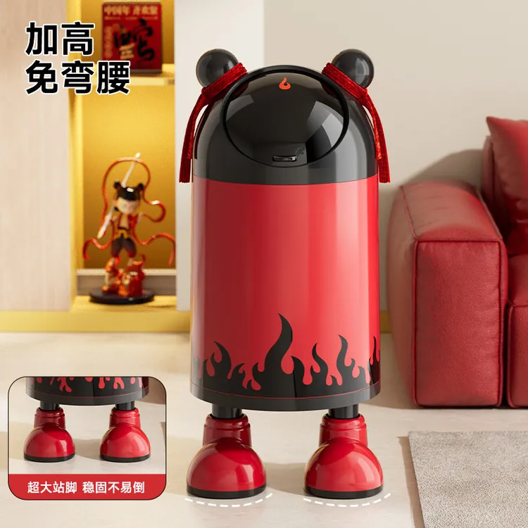哪吒垃圾桶家用高级感大号大容量客厅厨房创意免弯腰垃圾桶带盖否