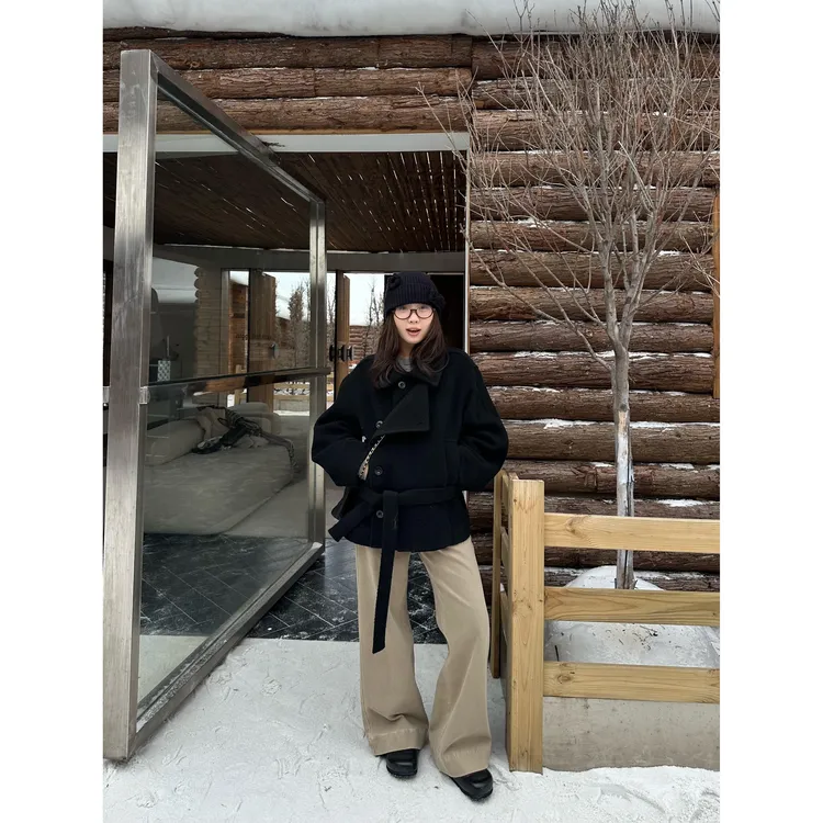 Our2【金*敏喜大衣】秋冬羊毛设计感韩版百搭大衣【X5855】