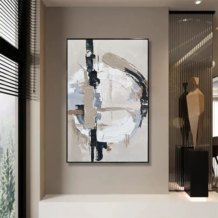 简约轻奢沙发背景墙装饰画简约黑白灰酒店民宿走廊过道高级感挂画