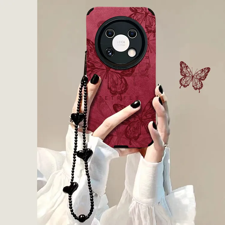 适用荣耀X30手机壳瞳眼皮质线条蝴蝶手链女创意全包防摔ins