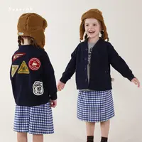 【easa私服】女童小众日系徽章贴布棒球服外套
